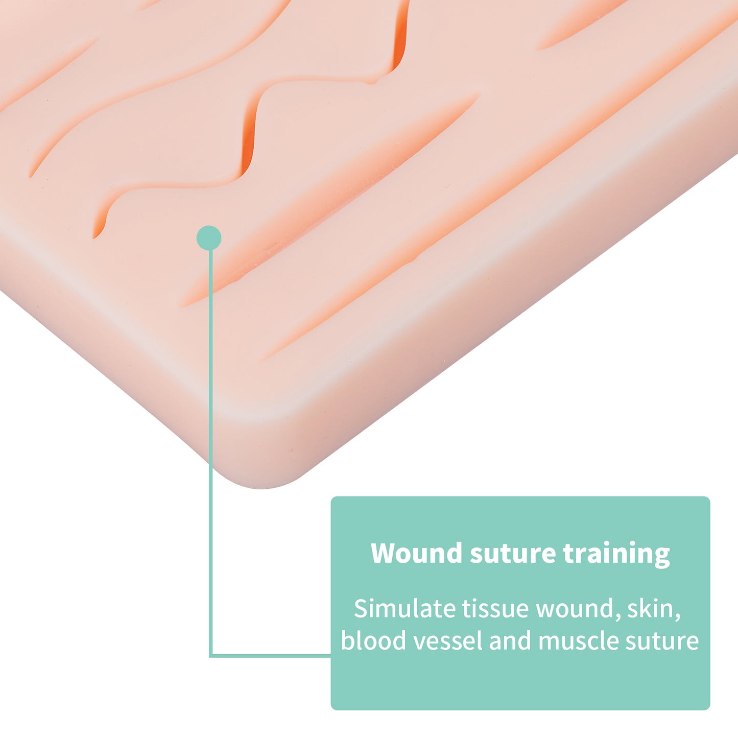 SZEMENTMD Suture Practice Pad 3D Stereoscopic Durable Silicone with Blood Vessels and Pre-Cut Wounds EMM-TA1
