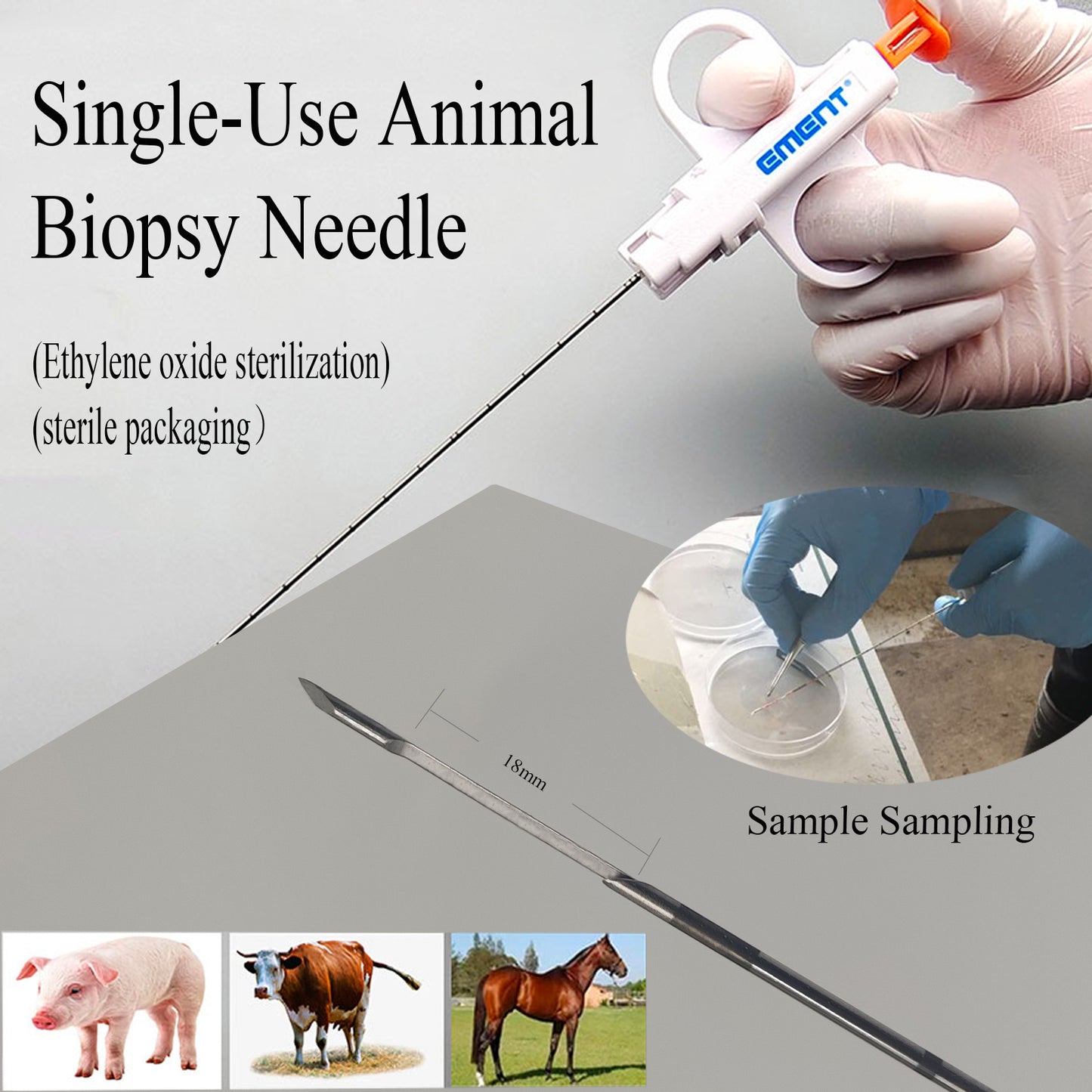 Animal Biopsy Needles, EM-B14G15/2.1*150mm